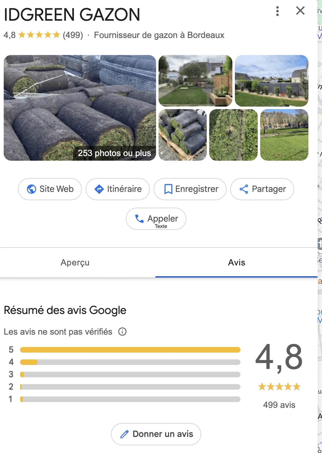 AVIS CLIENT IDGREEN GAZON
